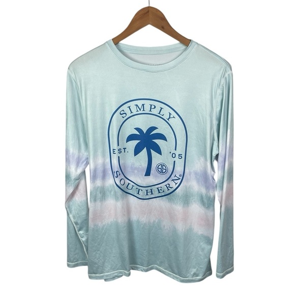 LS395 Men’s Simply Southern Performance Stretch Ombré LS Shirt L - Picture 1 of 3